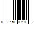 Barcode Image for UPC code 001100002307