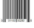 Barcode Image for UPC code 001100002505