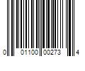 Barcode Image for UPC code 001100002734