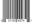 Barcode Image for UPC code 001100002741