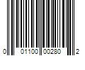 Barcode Image for UPC code 001100002802