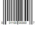 Barcode Image for UPC code 001100003007