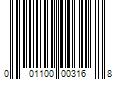 Barcode Image for UPC code 001100003168