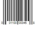 Barcode Image for UPC code 001100003458