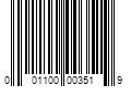 Barcode Image for UPC code 001100003519