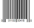 Barcode Image for UPC code 001100004158