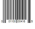 Barcode Image for UPC code 001100004165