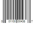 Barcode Image for UPC code 001100004387