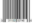 Barcode Image for UPC code 001100007456