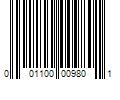 Barcode Image for UPC code 001100009801