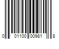 Barcode Image for UPC code 001100009818