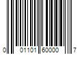 Barcode Image for UPC code 001101600007