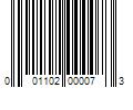 Barcode Image for UPC code 001102000073