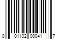 Barcode Image for UPC code 001102000417