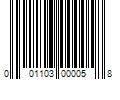 Barcode Image for UPC code 001103000058