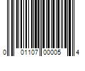 Barcode Image for UPC code 001107000054