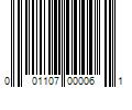 Barcode Image for UPC code 001107000061