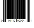 Barcode Image for UPC code 001110000041