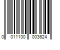 Barcode Image for UPC code 0011100003624