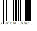 Barcode Image for UPC code 0011110000002