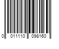 Barcode Image for UPC code 0011110098160