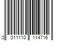 Barcode Image for UPC code 0011110114716