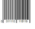 Barcode Image for UPC code 0011110115119