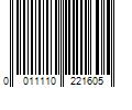 Barcode Image for UPC code 0011110221605