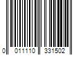 Barcode Image for UPC code 0011110331502