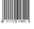 Barcode Image for UPC code 0011110416001