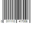 Barcode Image for UPC code 0011110417008