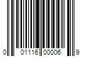 Barcode Image for UPC code 001116000069