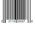 Barcode Image for UPC code 001116000076