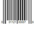 Barcode Image for UPC code 001121000078