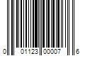 Barcode Image for UPC code 001123000076