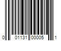 Barcode Image for UPC code 001131000051