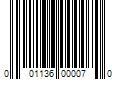 Barcode Image for UPC code 001136000070