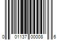 Barcode Image for UPC code 001137000086