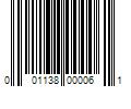 Barcode Image for UPC code 001138000061