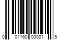 Barcode Image for UPC code 001160000015