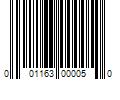 Barcode Image for UPC code 001163000050