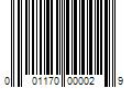 Barcode Image for UPC code 001170000029