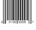 Barcode Image for UPC code 001180000057