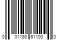 Barcode Image for UPC code 001180611000