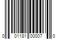 Barcode Image for UPC code 001181000070