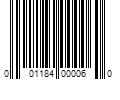 Barcode Image for UPC code 001184000060