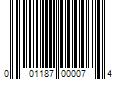 Barcode Image for UPC code 001187000074