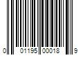 Barcode Image for UPC code 001195000189