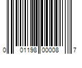 Barcode Image for UPC code 001198000087