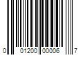 Barcode Image for UPC code 001200000067